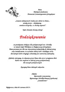 podziękowanie