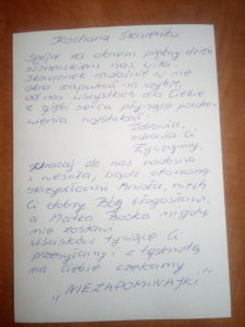 List-kartka do przyjaciółki